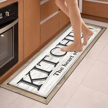 1pc Home Decor, Kitchen Text & Graphics Printed Mat, Silica Gel Kitchen Carpet, Washable Rectangular Rug, Suitable For Living Room, Bedroom, Hallway, Bathroom, Laundry Room - Polyester Carpet, Indoor & Outdoor Home Decor - Multicolor - View 7