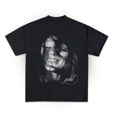Camiseta Vintage de  con el Retrato de Petal del Álbum Ariana Petal - Negro - Ver 6