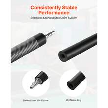 Billardqueue 1 Stk. (1473,2 mm / 595 g) aus Fiberglas mit mehrschichtiger Spitze, Billardstock geeignet für Bar Zuhause Büro Amerikanisches 9-Ball-Spiel, pool cue - American Queue Glasfaser 58 Zoll 13 mm Schwarz 1 Stück - Übersicht 4