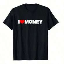 1 Piece Of Casual Fashion For Men And Women, Unisex Cotton T-Shirt, Y2K Hip-Hop Style, Harajuku Retro Streetwear, Printed With The Pattern "PlussizeMONEYplussizeLOVE", Black Short-Sleeved Crew Neck T-Shirt, Suitable For Casual Daily Wear. Soft Cotton, Comfortable For Everyday Wear, Lightweight And Breathable Fabric, Cute Style, Perfect For Vacation Wear, Women's T-Shirt. Versatile, Easy To Match, Suitable For Everyday Wear, Urban Style, Vacation Outfits, Weekend Outfits. - 4 - 查看 6