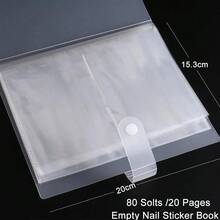 Large Capacity Nail Sticker Storage Album With Blank Pages, Sticker Collection And Display Book, Handmade Sticker Storage Tool, Nail Sticker Companion. - Apricot - View 2