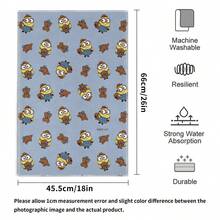 Miniso Minions Bob & Tim Bear Towel Set, Light Blue Cartoon Allover Print Soft Pure Cotton Towels, Available In 1-Pack, 2-Pack, 3 Packs, 4-Pack, 5-Pack, 6-Pack, Perfect For Bathroom & Home Use - Colocr - View 9