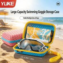 Swimming Goggles Case, Anti-Drop, Breathable Glasses Storage Box, Silicone, Wear-Resistant, Pressure-Resistant, Unisex, Portable Swimming Training Equipment - Ocean Blue - View 6