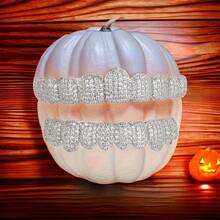 2pcs Hop 5A Zirconia Braces | 2pcs Upper And Lower Set | 5A Zirconia | Punk Teether Cap | Rappers And Cosplayers | Hop | Premium - Vàng - Xem 9