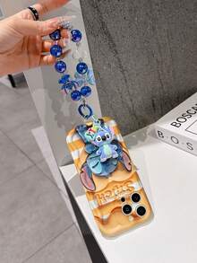 Estuche de teléfono autorizado por Disney - Set con cadena, Estuche de teléfono 3D de Stitch de Lilo y Stitch talla grande una pulsera 3D de silicona de Stitch con anillo metálico desmontable, con patrón de Stitch y Angel, compatible con iPhone 17/16/15/14/13/12/11/XS/XR/X Plus Pro Max, un estuche de teléfono de dibujos animados con estilo, la opción de regalo perfecta, protección de teléfono, funda de teléfono duradera, un gran regalo para amigos y familiares. - Blanco - Ver 3