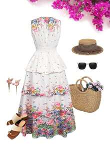 Women Midi Dresses - Multicolor - View 3