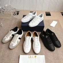 Zapatos casuales unisex, talla 36-45, zapatos casuales de mujer y zapatos deportivos de hombre, zapatos planos de suela blanda con cordones, zapatos cómodos y livianos de hombre para uso diario, de corte bajo,,,,,Las nuevas zapatillas de entrenamiento alemanas clásicas retro de cuero genuino de 25D para mujeres y parejas, elegantes zapatillas casuales con cordones. - Blanco - Ver 1