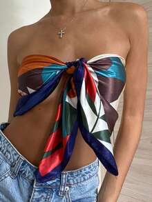 Women's Large Square Satin Scarf 90x90 Elegant Fashion Bandana For Hair And Neck - L26-azul-marinho - 查看 3