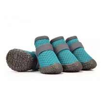 4 piezas de botas transpirables para perros, zapatos de malla premium con suela de goma y cierre de gancho y bucle, adecuados para perros pequeños y medianos, diseño impermeable que protege las patas de quemaduras por asfalto caliente, protección de patas para todas las estaciones, ligeros y cómodos, perfectos para paseos al aire libre en primavera, verano y otoño, múltiples tamaños disponibles - Multicolor - Ver 8