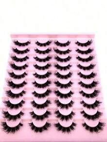 20 Pairs Soft Mink Eyelashes 3D Curl Winged End Eye Elongated Lashes Thick Handmade Natural False Eyelash Lash - Lông mi tự nhiên - Xem 10