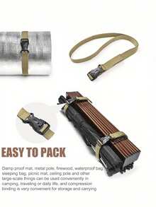 Adjustable Camping Luggage Straps, Multi-Purpose Outdoor Utility Straps, High-Strength Nylon Sleeping Bag Fixing Straps, Quick-Release Buckle Multi-Function Straps, Adjustable Camping Mattress/Sleeping Pad Binding Straps, Reusable Cargo Luggage Binding Straps, Suitable For Outdoor Backpacking Travel. - Multicolor - View 8