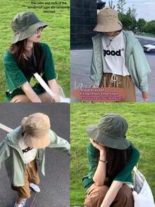 1pc Quick-Dry Bucket Hat, , Outdoor Hiking Waterproof Sun Protection Hat, Fishing Sun Hat Foldable Storage, Fashion Accessory Hat, Holiday Gift, Back To School Season {Windproof Rope Color Style Random} Men's Hat - Multicolor - View 8