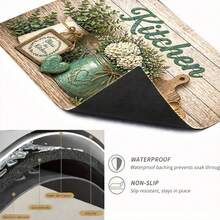 1pc Rustic Green Plant Flower Kitchen Protective Mat, Easy To Clean ,Non-Slip, Universal For Stove Panel/Gas Stove/Induction Cooker/Oven/Washing Machine/Dryer,Travel Essentials,Kitchen Essentials - Xem 9