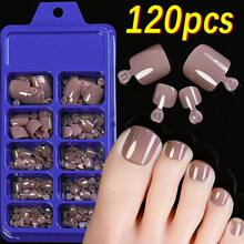 120-Piece French Manicure Set In 9 Colors, Short Square Style, Full Coverage Press-On Nails In Summer Pink And Glossy Brown. - Dark Green - View 1