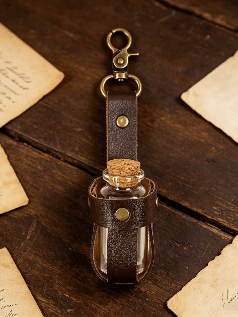 1pc Vintage Medieval Viking Waist Belt With Potion Bottle, Halloween Costume Accessory - A - View 1