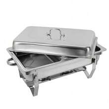 Edelstahl Chafing Dish Speisenwärmer Warmhaltebehälter Rechaud Wärmebehälter - Silber - Übersicht 10