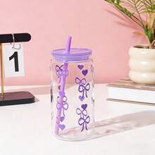 16oz Reusable Plastic Cup With Straw, Butterfly Print Design, Suitable For Iced Drinks, Juice, Coffee Etc. Perfect Gift For Friends And Family, Also Great For Car Or Office Use - Multicolor - View 11