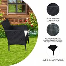 4 Seater Garden Rattan Furniture Table Chairs Sofa Wicker Outdoor Patio Set - Mixed Grey With Dark Grey Cushions - View 10