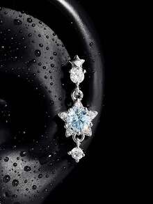 1 buah Anting Stud Bintang Berkilau Minimalis dengan Liontin dan Rumbai, Anting Serbaguna - MultiWarna - View 4