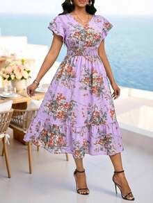 Women Midi Dresses - 紫色 - 查看 4