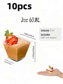50/20/10pcs Non-Stick Baking Cups, Rectangular Mini Size With Grooved Edges To Prevent Leakage And Allow Stable Stacking, Suitable For Bread, Cupcakes, Desserts Baking Accessories, Cupcake Liners, Dessert Molds, Stackable Cups, Grooved Edge Design - Transparent - View 14