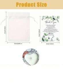 150/60/30pcs Wedding Mini Candle Gift Set, Includes White Heart-Shaped Candles, Thank You Cards And Gift Bags, Perfect For Wedding, Gender Reveal Party, Bridal Shower And Other Celebration Favors - one-size - View 10
