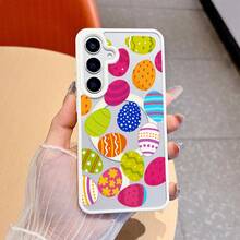 Phone Case - Vibrantly Decorated Easter Eggs With Stripes, Polka Dots, And Floral Designs. A Protective Case For The Galaxy S25 Plus, S25 Ultra, S24 Ultra, S23, S23FE, S23 Plus, S22, And S22 Plus That Is Magnetic And Feels Great In Your Hand. - 白色 - 查看 6