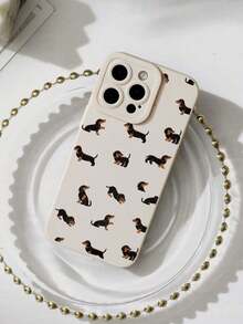 Liquid Silicone Phone Case With A Dachshund Pattern, Full Body Protection, Shockproof And Drop-Proof, Compatible With International Version Galaxy Phones (Not The Domestic Version), Birthday Gift For Mom - 彩色 - 查看 2