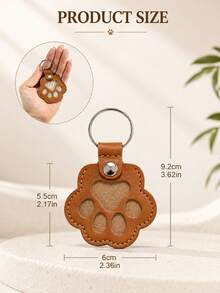 1pc Commemorative Leather Pet Hair Keepsake Bag - Multipurpose Portable Keychain, Suitable For Cats And Dogs, Pet Memorial Hair Storage Box - Multicolor - View 10