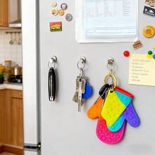 2pcs Heavy Duty Magnetic Metal Hooks, Keychain - 5.0 KG Load Bearing, Stainless Steel Construction, Multi-Functional Key Hook/Tent Hook/Fishing Accessory, Wall-Mounted Metal Magnetic Closet Hook, Suitable For Storage, Kitchen, Outdoor, Office - Easy To Install, Modern Style - Magnetic Metal Buckle - View 7