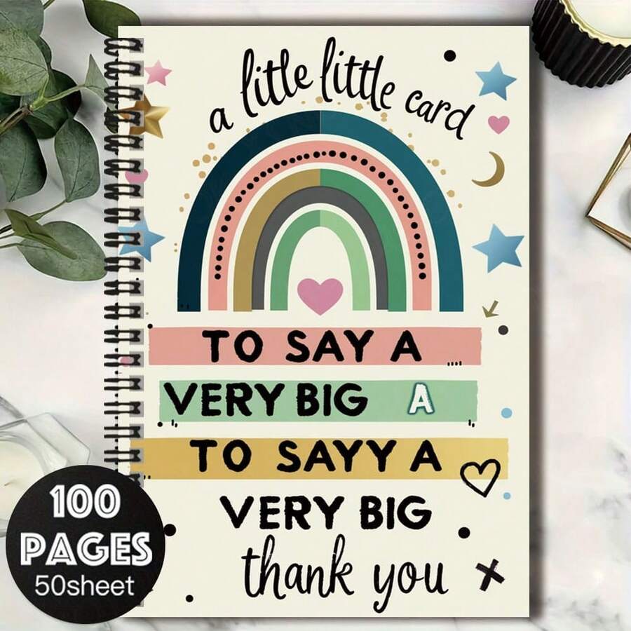 100-Page Cute Rainbow Spiral Notebook, Suitable For Work, Study, Diary Writing, Graduation Gift, Birthday Gift, Daily Planning, And More To Record Life's Moments And Convey Heartfelt Thoughts! - H - View 1
