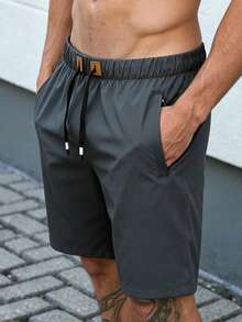 Trending Summer Shorts | Men's Lightweight 5" Shorts For Running, Camping & Travel Sports - Grey - View 4