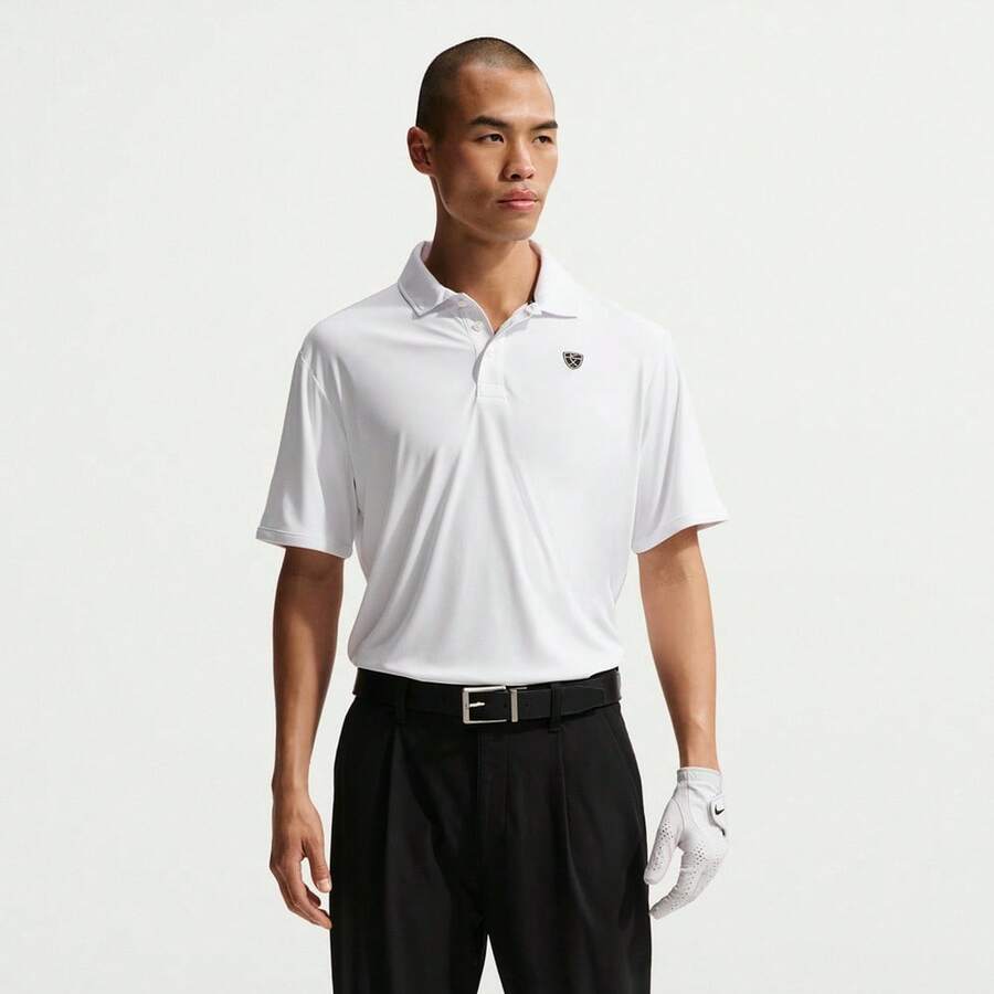 Nike Áo Polo nam AS M NK DF PAR POLO SS SOLID, Áo polo tay ngắn cổ bẻ dệt kim TIB0234-100 - Đen và trắng - Xem 1
