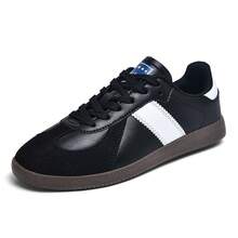 Zapatos casuales unisex, talla 36-45, zapatos casuales de mujer y zapatos deportivos de hombre, zapatos planos de suela blanda con cordones, zapatos cómodos y livianos de hombre para uso diario, de corte bajo,,,,,Nuevas zapatillas de entrenamiento alemanas para mujer, primavera 2026, zapatillas retro versátiles estilo  zapatillas deportivas blancas de suela gruesa, zapatillas casuales, zapatillas para hombre. - 158 Negro - Ver 13