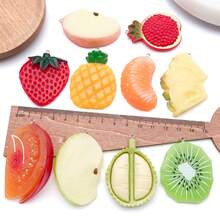 5/10pcs Resin Large Fruit Apple Pineapple Strawberry Charm Cute Simulated Food Pendant For DIY Keychain Necklace Earrings Jewelry Making - Multicolor - View 6