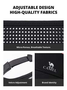 CAMEL CROWN Summer Outdoor Sports Sun Protection Hat, Suitable For Golf, Marathon, Tennis - Classic Black - View 8