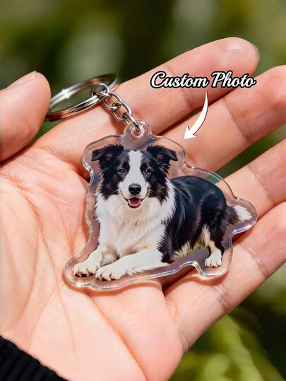  1PC Custom Pet Photo Keychain,A Unique Memorial Gift For Your Beloved Dog, A Cherished Keepsake For Your Favorite Pet,Personalized Photo Gift For Pet Loss, For Grieving Pet Owners,Father's Day, Special Occasions