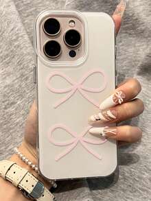 1个亮面蝴蝶结17 Pro Max手机壳，兼容Apple 16 Pro Max，白色底IMD材质保护壳，兼容 15 - 白色 - 查看 2
