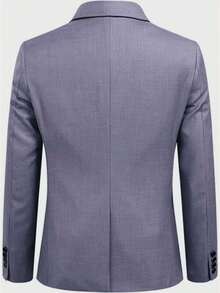 Men's Two-Piece Casual Business Suit, With Jacket And Trousers - 灰色 - 查看 3