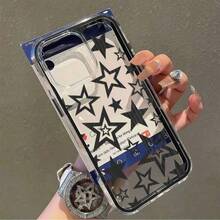1個黑色星形漸層邊緣2合1 TPU手機殼，適用於Apple 17 16 15 14 13 12 11 Plus Pro Max系列，個性化INS風格保護殼，極簡防摔時尚手機殼，高美感設計，生日/節日禮物 - 彩色 - 查看 5