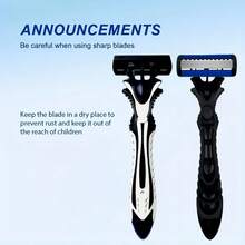 Clean Razors, Manual Shaving Razors, 6-Layres Blade Razors, Replacement Razor Blades, Hair Care Tools, Traditional Razors For Smooth Shaving Travel - Multicolor - View 5