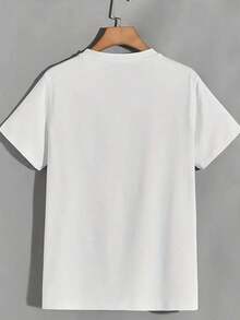 Fashionable "Jesus Saved My Life" T-Shirt For Women, Faith T-Shirt, Casual Family Gospel Gift, Summer Top DTXPWomen's Simple Solid Color T-Shirt, Loose And Slim Fit Casual Short Sleeve - 白色的 - 查看 3