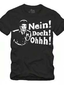 Nein Ja Ohhh - T-Shirt mit Louis De Funes, Balduin und Fantomas Film - Bild 1 von 8 für Outdoor-Aktivitäten, atmungsaktiv, geeignet für alle Jahreszeiten, Unisex - Schwarz - Übersicht 6