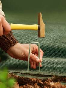 U-Shaped Anti- Cloth Nails, Fixing Artificial Turf, Landscape Nails With Plastic Washers, U-Shaped Ground Nails - Garden Pegs - View 1