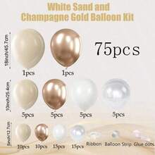Champagne Gold & White Balloon Arch Kit, 147pcs White Nude Transparent Latex Balloons For Birthday Wedding Bridal Shower Engagement Anniversary Decoration - White Set a - View 7
