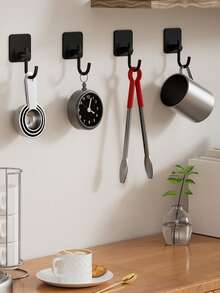 Kitchen Utensil Hooks, No Drill Heavy Duty Pastel Hooks For Hanging Spoons, Pans & Kitchenware,No Damage To Walls, Easy Installation, Ideal For Kitchen, Pantry & Small Spaces, Keeps Your Cooking Tools Organized & Accessible. - Multicolor - View 3