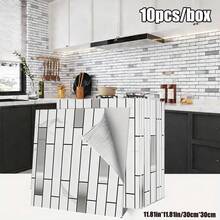 Brodark Bộ 10/20 miếng dán tường tự dính cao cấp mạ vàng/bạc, kích thước 30*30cm, dễ bóc và dán, mô phỏng gạch men, thiết kế hiện đại trang nhã, chống thấm nước và ẩm, có thể tháo gỡ không để lại cặn, lý tưởng cho việc trang trí lại phòng tắm và nhà bếp. - 10/20 CÁI - Xem 19