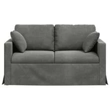 Divano  grigio scuro 138 x 78 x 80 cm in velluto - Grigio - Visualizzare 4
