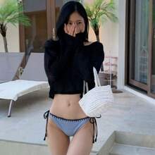 Korean-Style Women's Two-Piece Sexy Bikini, Pure Desire Hot Spring Swimwear For Small Busts - Peacock Blue - View 3