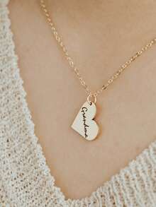 1pc Custom Name Necklace, Stainless Steel Necklace, Custom Name Necklace, Personalized Gift, Mother's Day, Mom Necklace, Mom Gift, Pendant Necklace, Pendant Necklace, Mom Jewelry Gift, Holiday Season Gift, Birthday Gift, Anniversary Gift, Family Necklace - Multicolor 2 - View 8